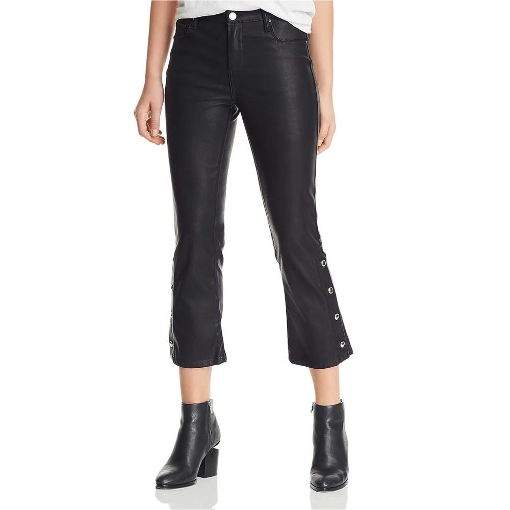 BLANK NYC Varick Cropped Faux Vegan Leather Flare Pants